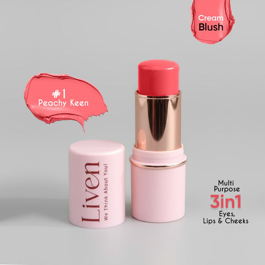 Liven Cream Blush Stick - #1 Peachy Keen