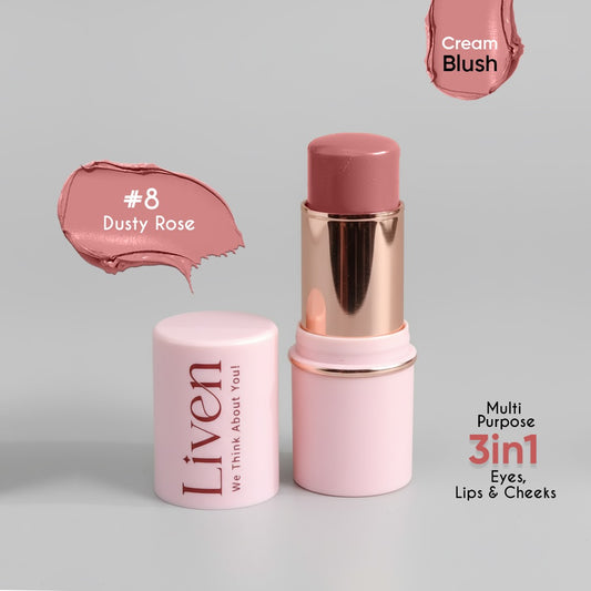 Liven Cream Blush Stick - #8 Dusty Rose