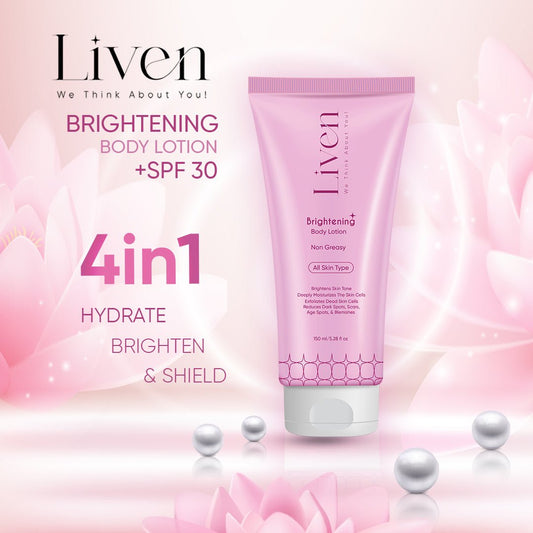 Brightening Body Lotion + SPF 30 - Liven Skincare