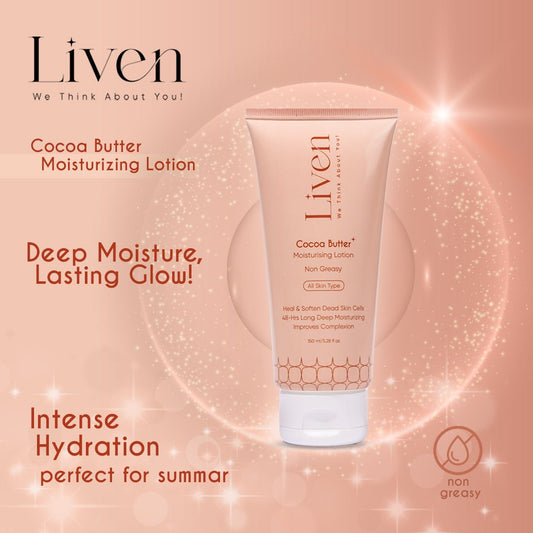Cocoa Butter Moisturising Lotion - Liven Skincare