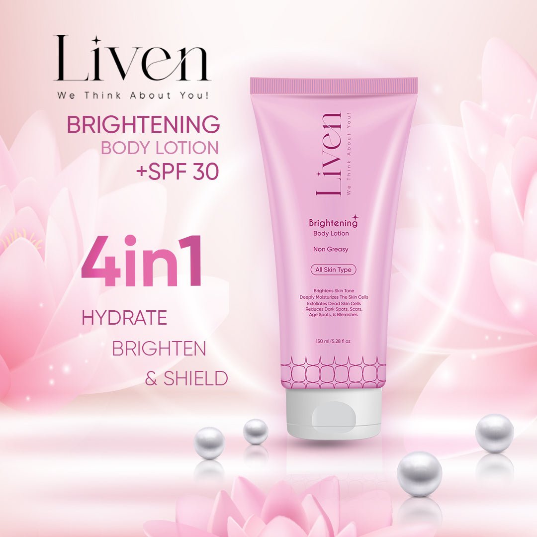 Brightening Body Lotion + SPF 30 - Liven Skincare