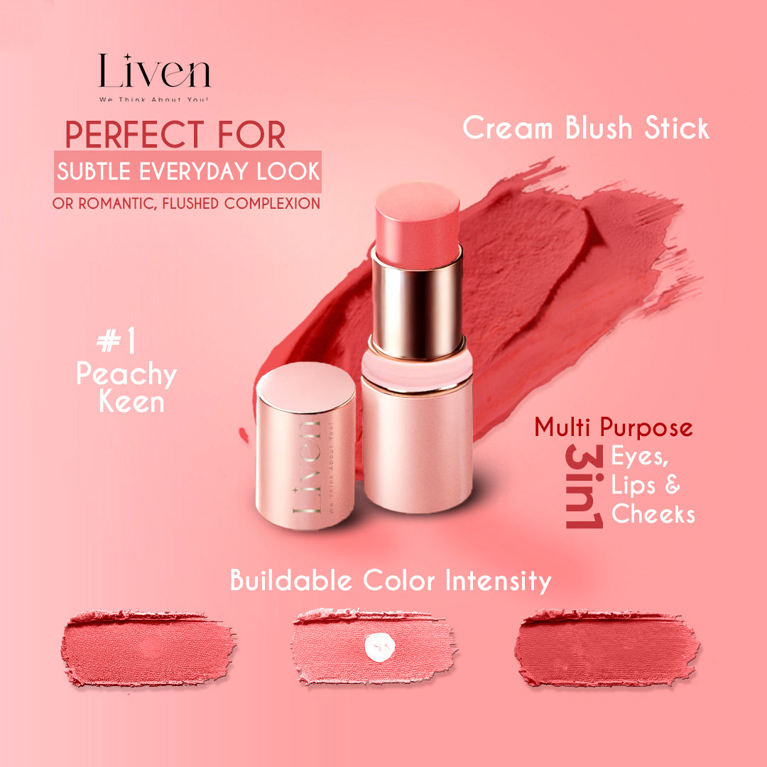 cream blush stick peachy keen | Liven skincare