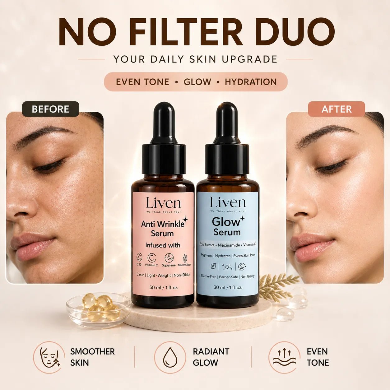 💧 Hydration – No Filter Duo Bundle - Liven Skincare