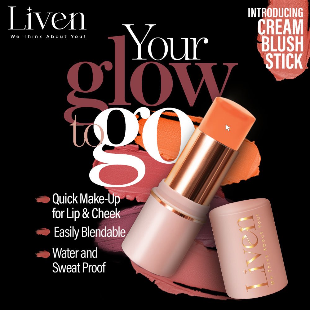Liven Cream Blush Stick - 2 Sunshine Orange - Liven Skincare