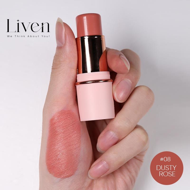 Liven Cream Blush Stick - 8 Dusty Rose - Liven Skincare