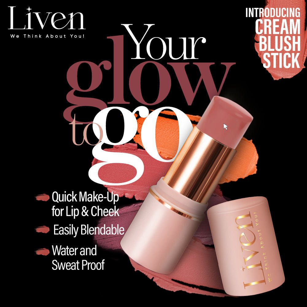 Liven Cream Blush Stick - 8 Dusty Rose - Liven Skincare