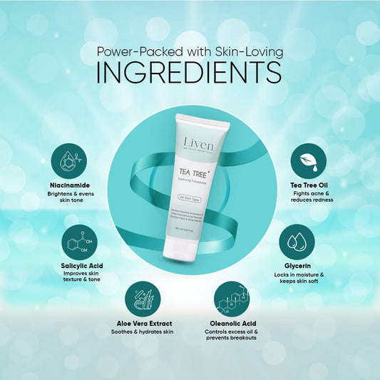 Tea Tree Foaming Facewash - Liven Skincare