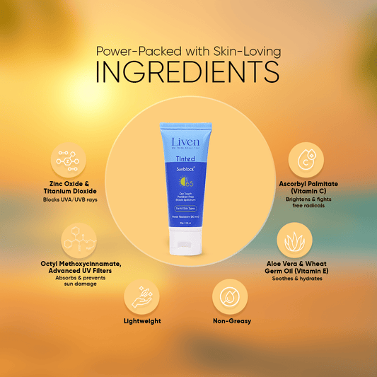 Tinted Sunblock Cream SPF 65 - Liven Skincare